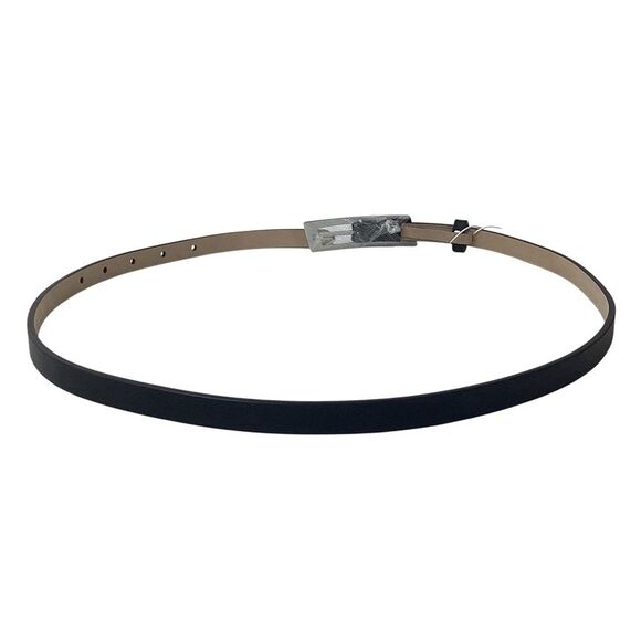 HEAVEN MAYHEM NWT Size S Capsule Belt Black Leather Silver Buckle Skinny Belt - Picture 6 of 10